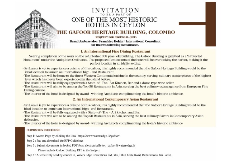 86 - İhale İlanı - Strategic Partnership Proposal on the Gafoor Building, Colombo