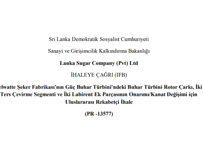 İhale Çağrısı (IFB) - Lanka Sugar Company (Pvt) Ltd
