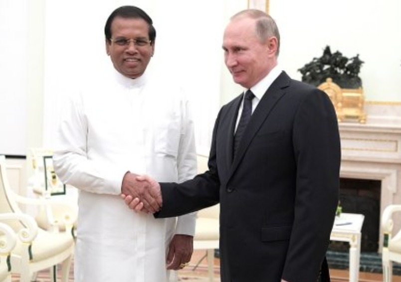 President of Russia Vladimir Putin meeting with President of Sri Lanka Maithripala Sirisena