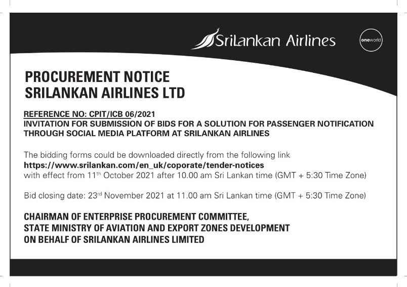 67 - ihale ilanı - Sri Lankan airlines ltd