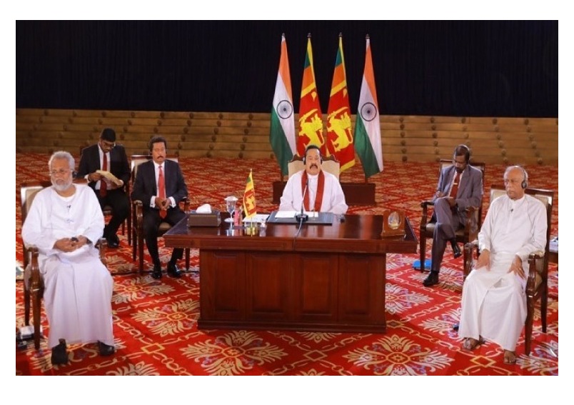 Sri Lanka Başbakanı Mahinda Rajapaksa ve Hindistan Başbakanı Shri Narendra Modi arasında Sanal İkili Zirve